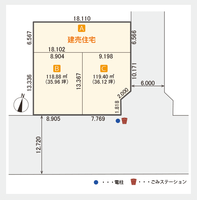 イムズステーション北34条駅Ⅱ 区画図