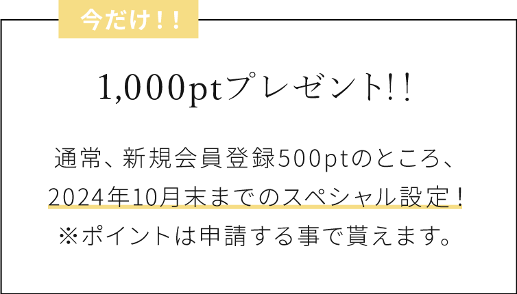 1,000ptプレゼント!